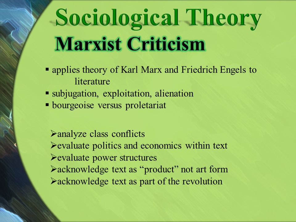 Sociological Theory Marxist Criticism