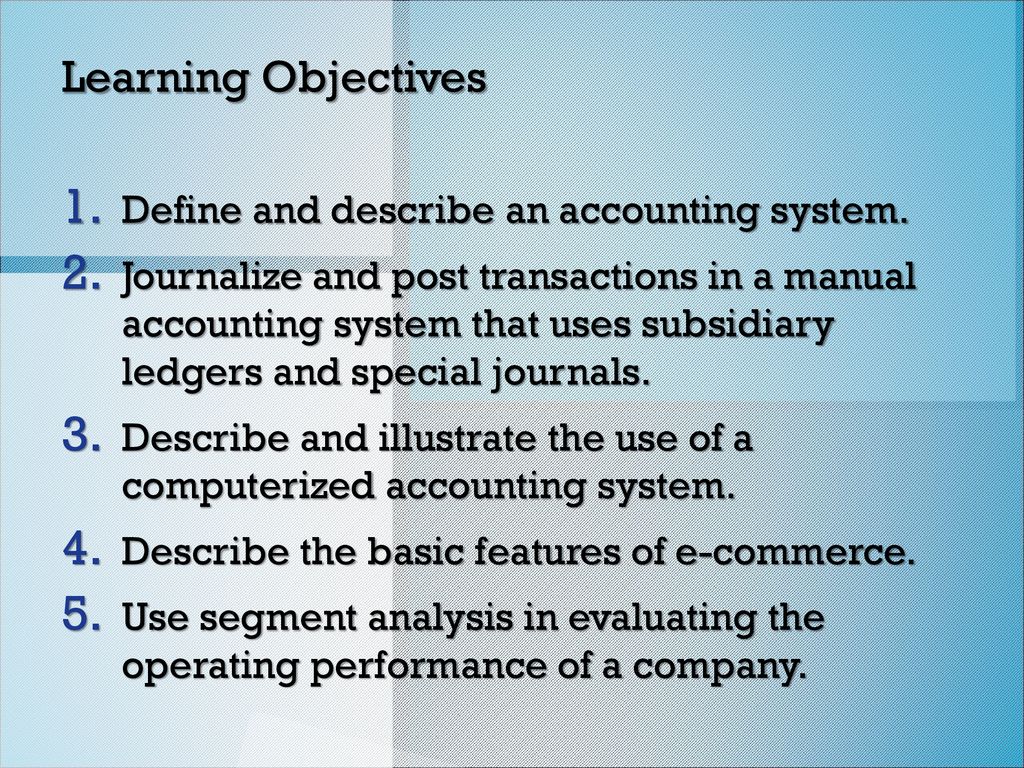 objectives of computerised accounting