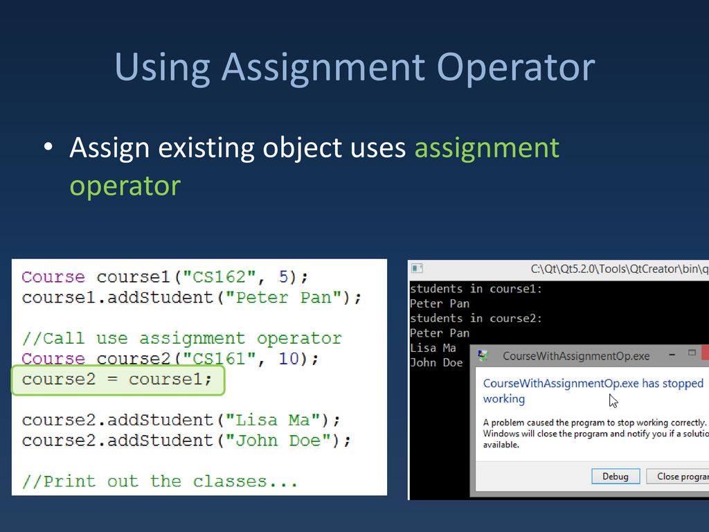The Assignment Operator - ppt download