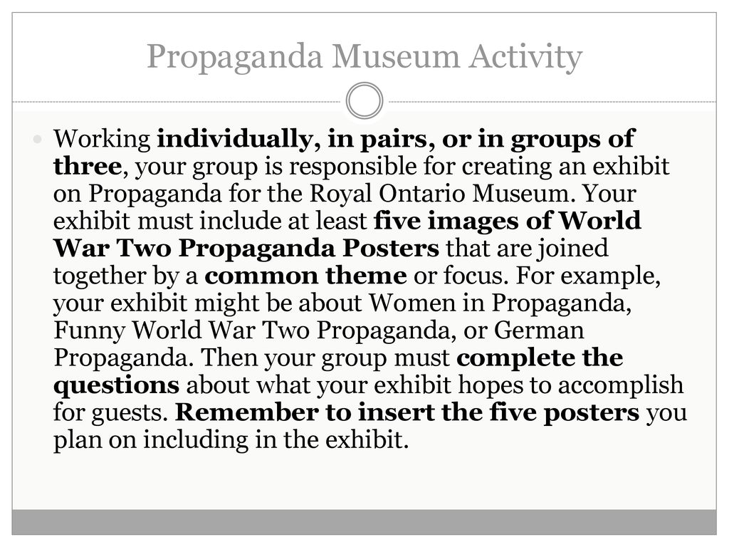 Propaganda Museum Activity