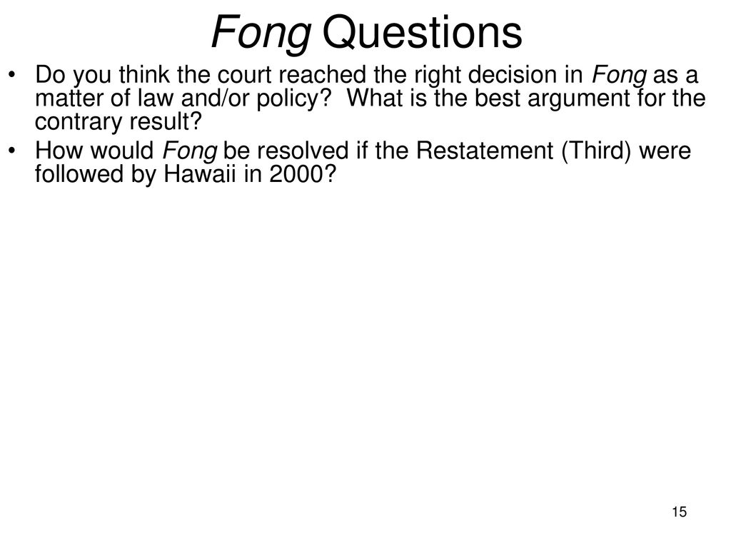 Fong Questions