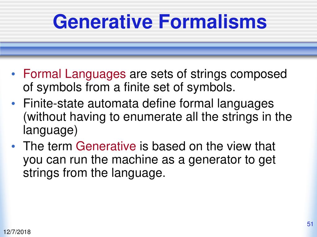 Generative Formalisms