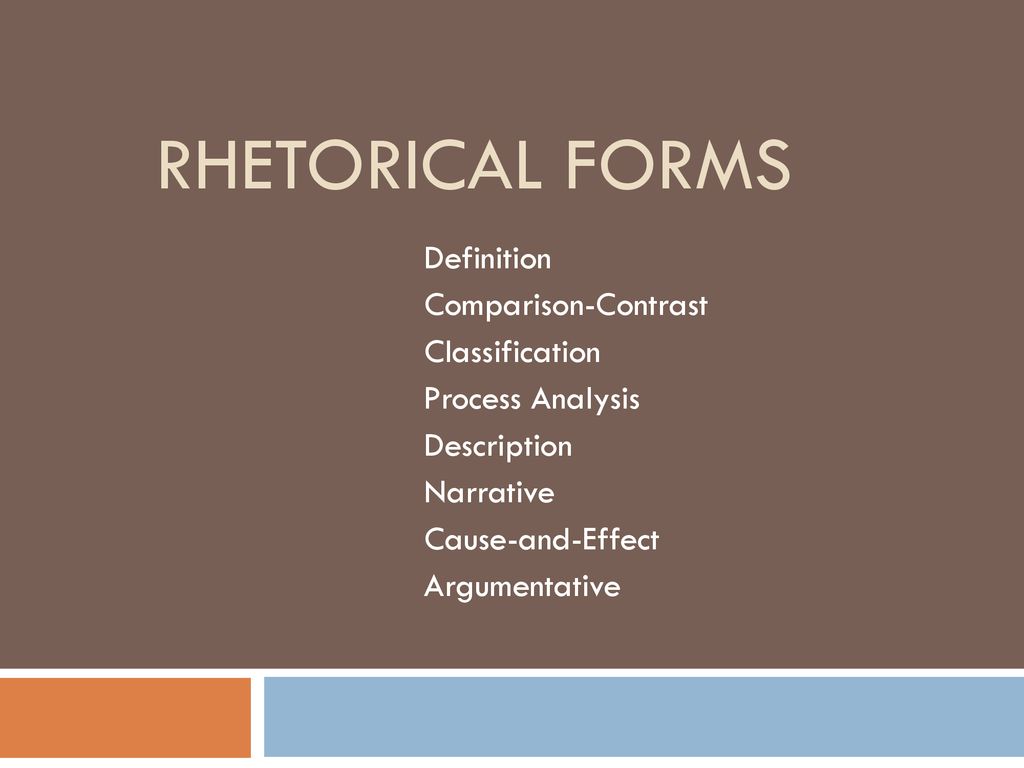 Rhetorical Forms Definition Comparison-Contrast Classification - ppt ...