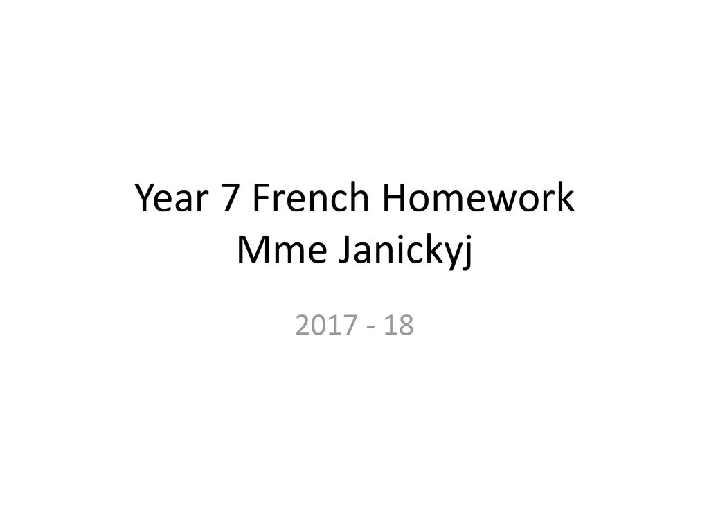 homework assignment translated in french