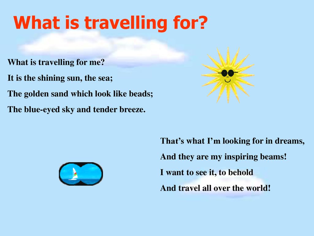What is travelling for What is travelling for me.