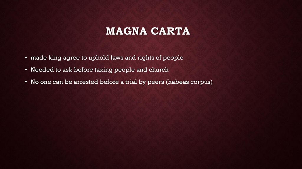 Magna Carta made king agree to uphold laws and rights of people