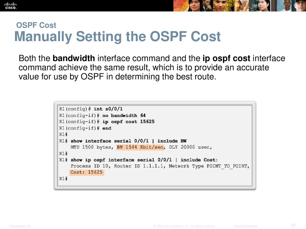Same result. OSPF cost. Manually.