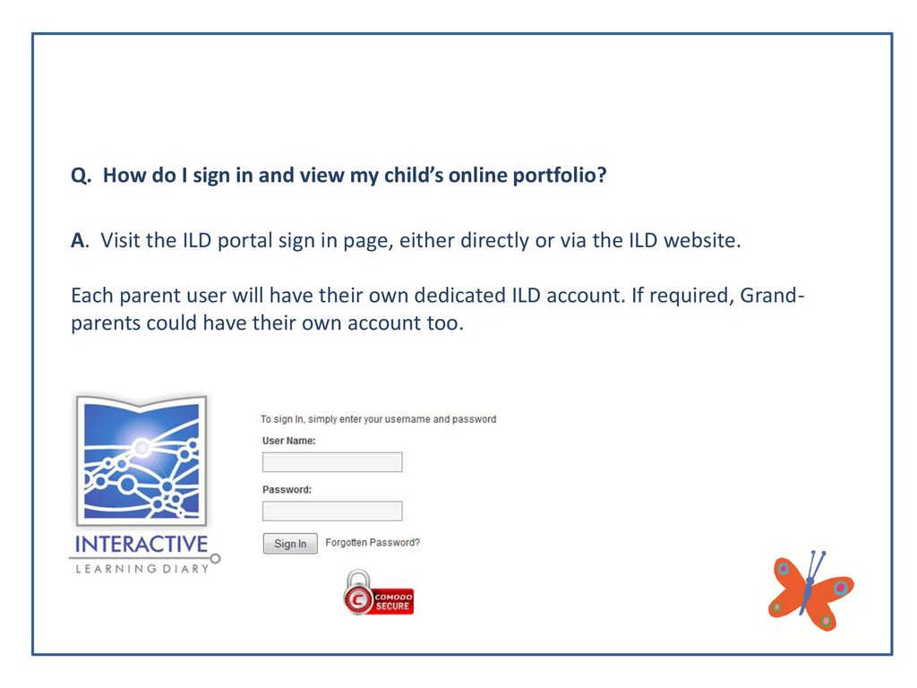 Q. How do I sign in and view my child’s online portfolio
