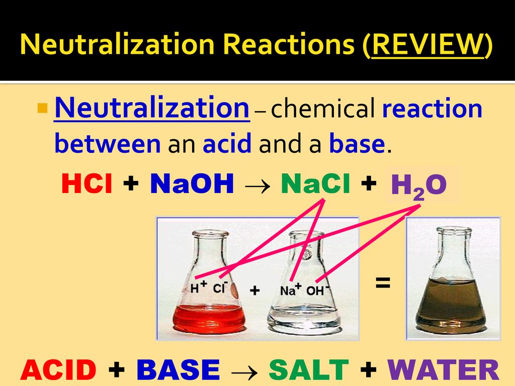 Acid–base reaction. chemical reaction neutralization. HCl