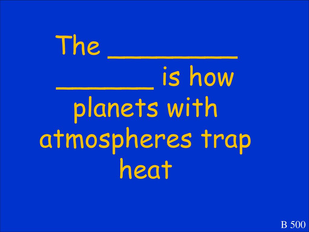 The ________ ______ is how planets with atmospheres trap heat