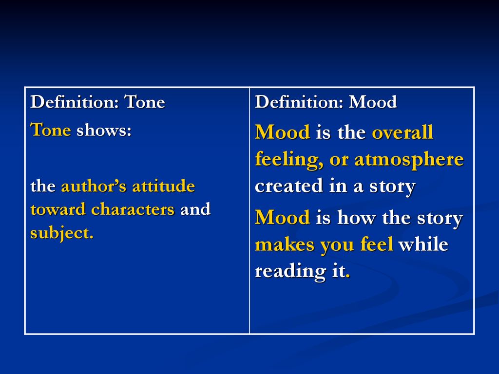 Notes: Tone and Mood/Atmosphere - ppt download