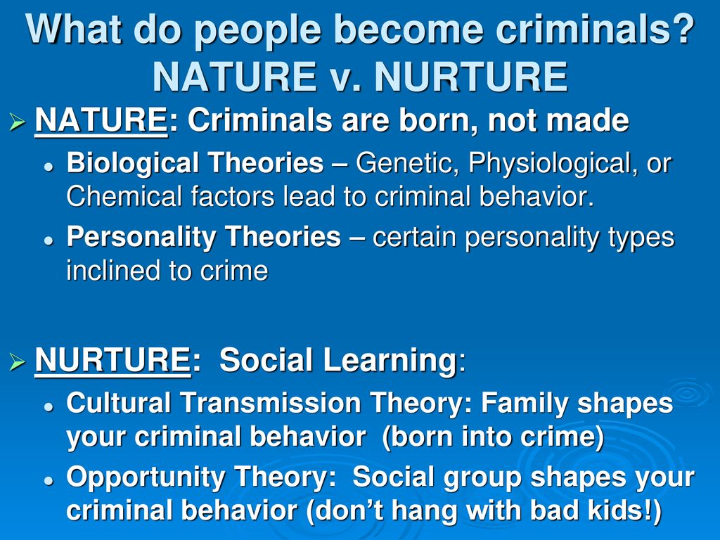 criminal behaviour nature vs nurture