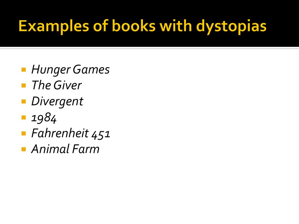 Examples of books with dystopias