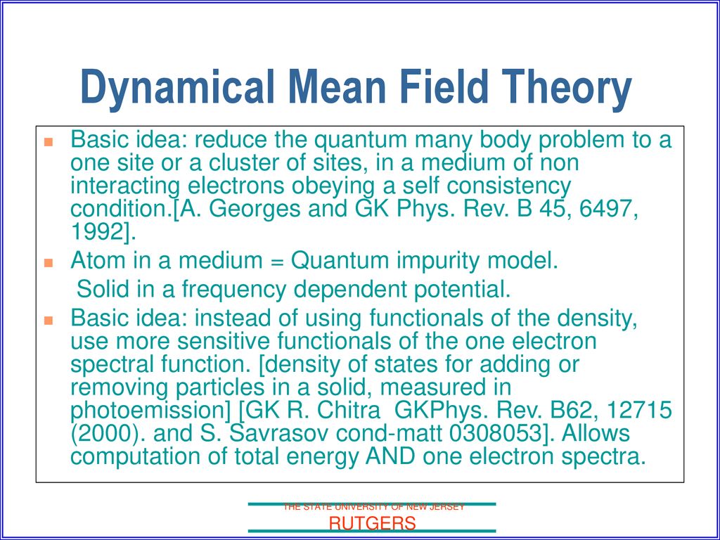 Dynamical Mean Field Theory