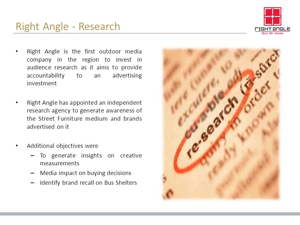 Right Angle - Research