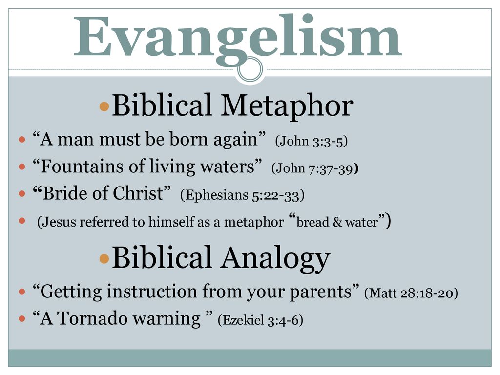 Evangelism Metaphor Analogy. ppt download