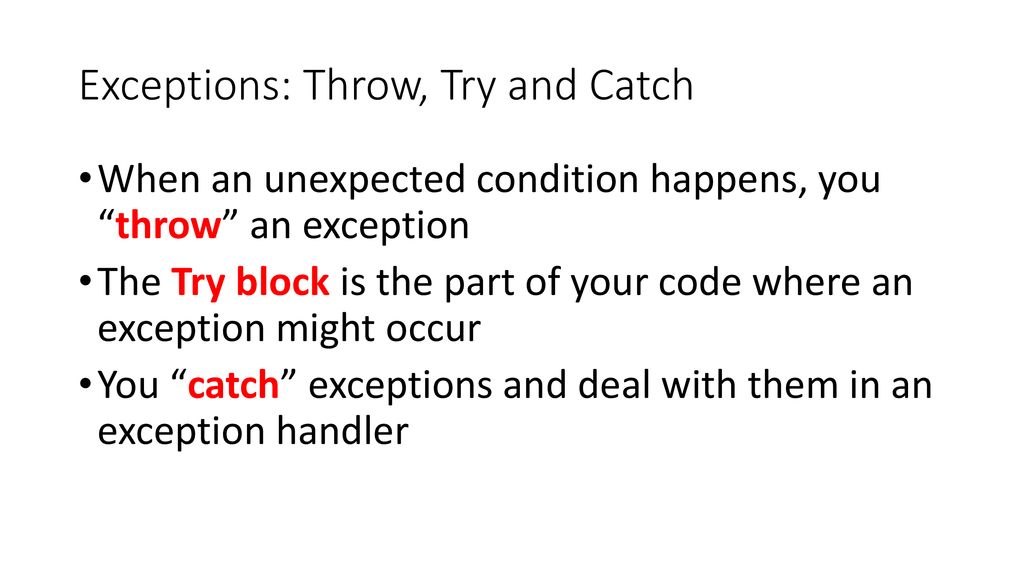 Exceptions CSCE 121 J. Michael Moore ppt download