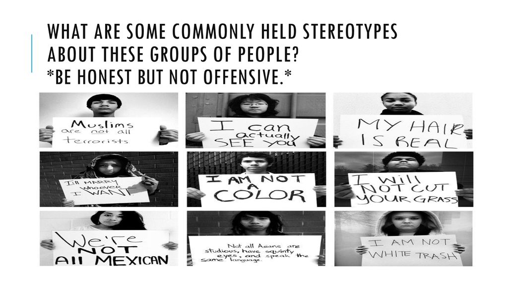 What are some commonly held stereotypes about these groups of people