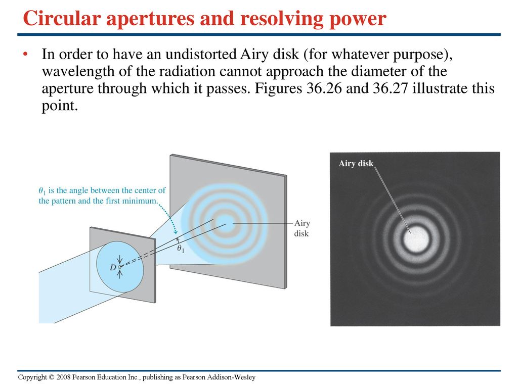 Circular apertures and resolving power