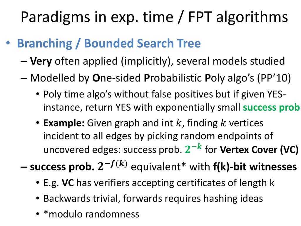 Exponential Time Paradigms Through the Polynomial Time Lens - ppt download