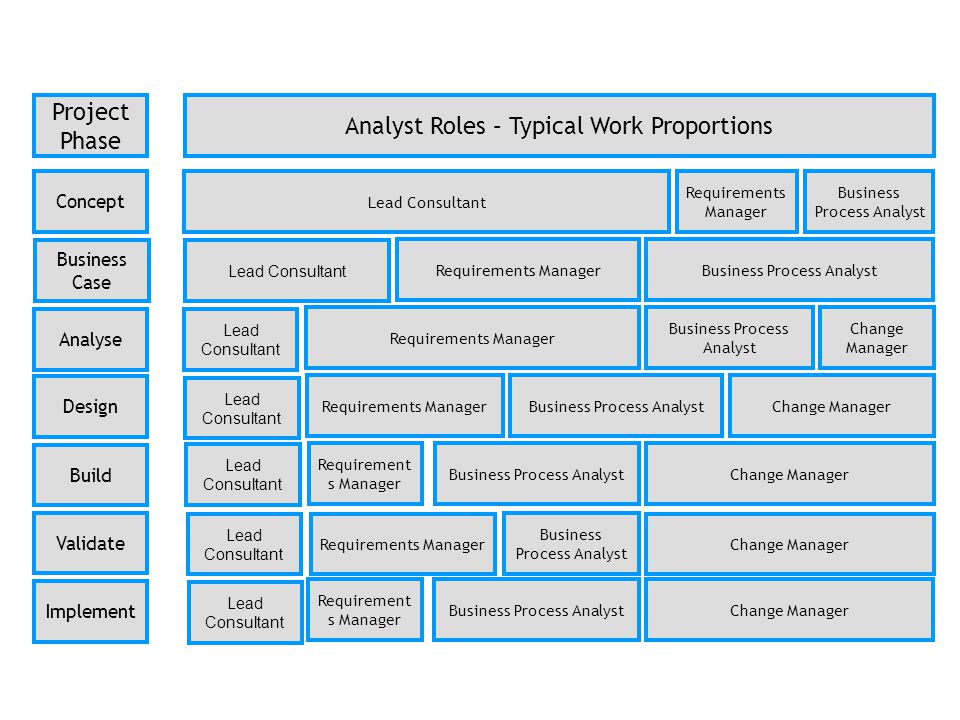 Analyst Roles – Typical Work Proportions