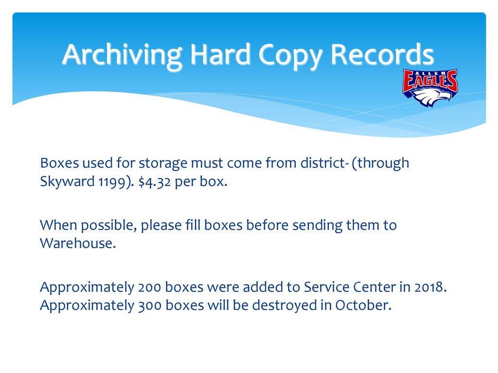 Archiving Hard Copy Records