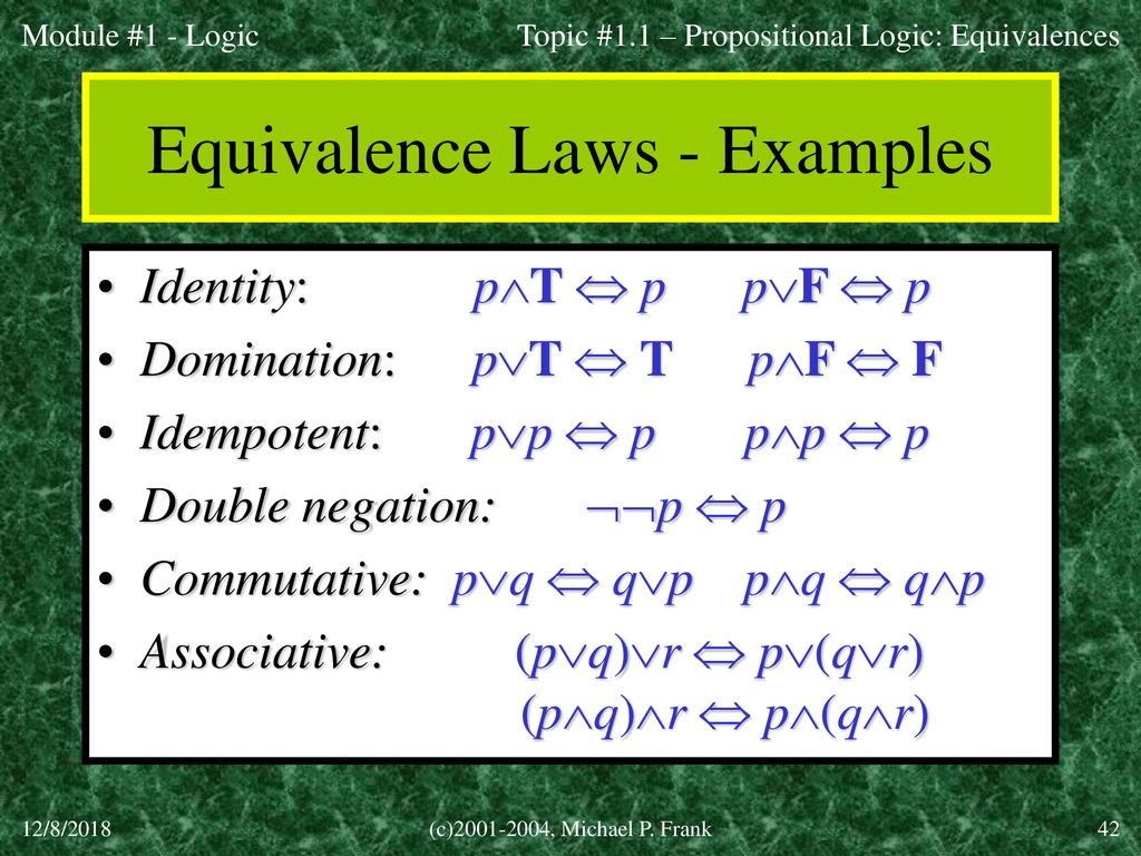 Discrete Math - Module #1 - Logic - Ppt Download