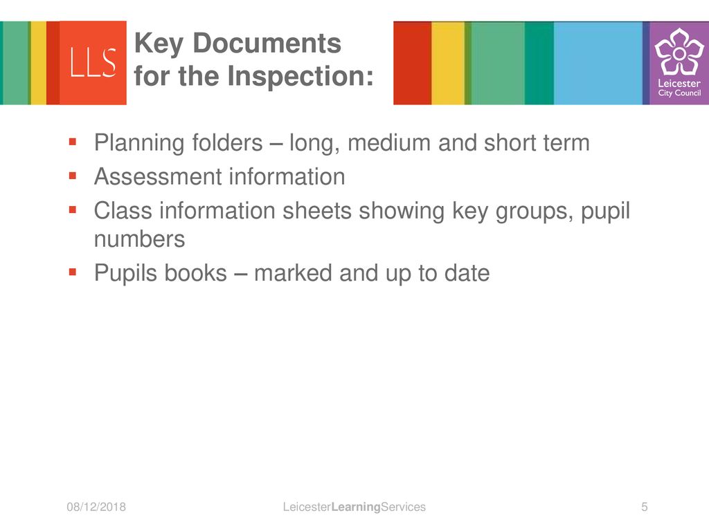 Key Documents for the Inspection: