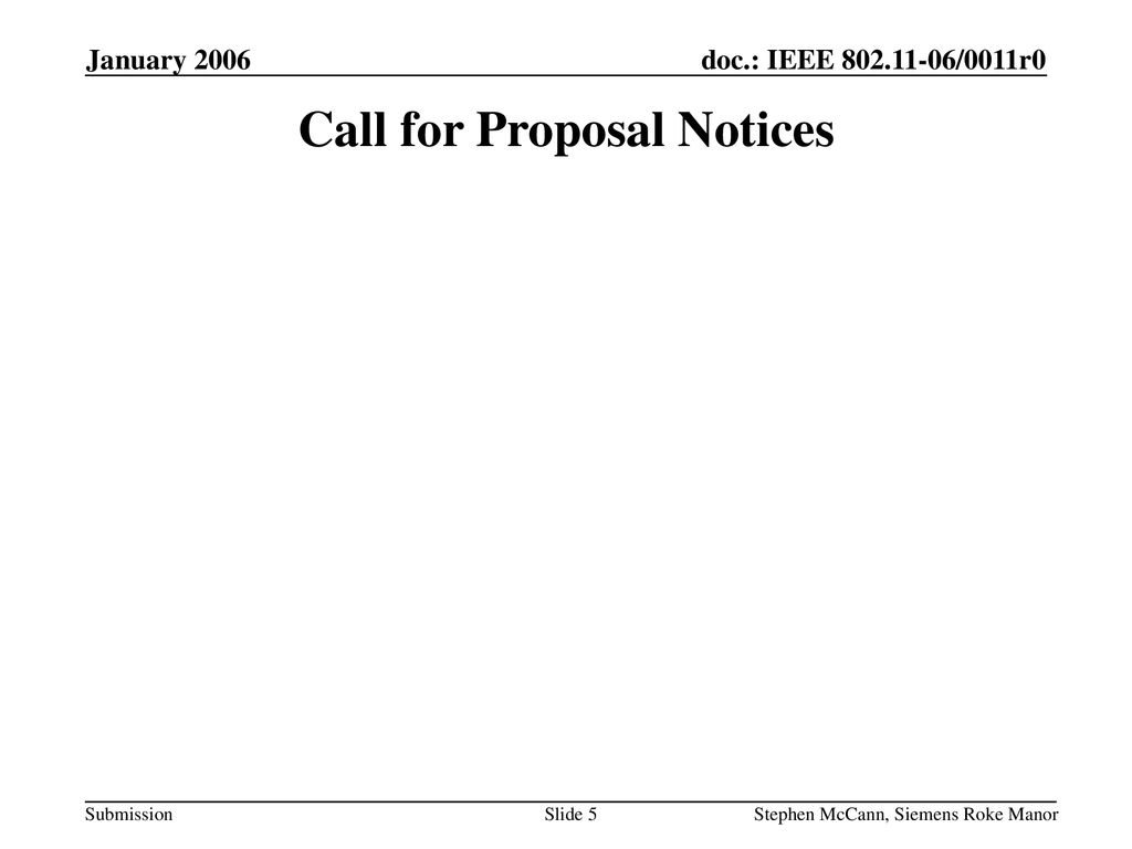 Call for Proposal Notices