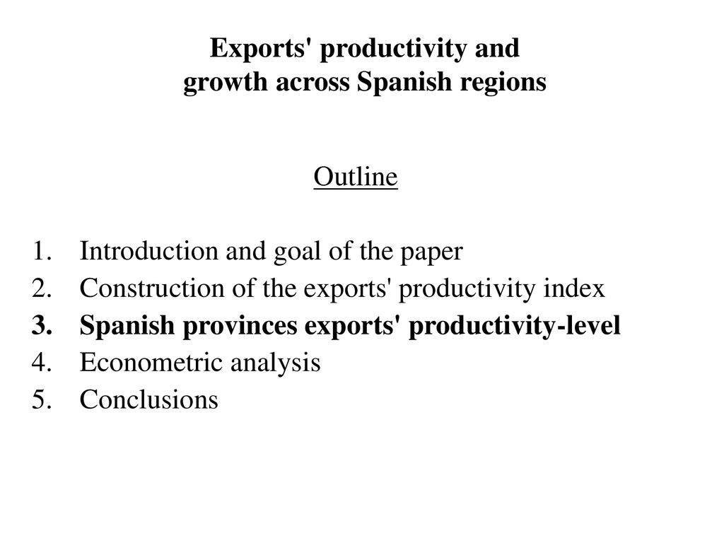 Exports productivity and growth across Spanish regions