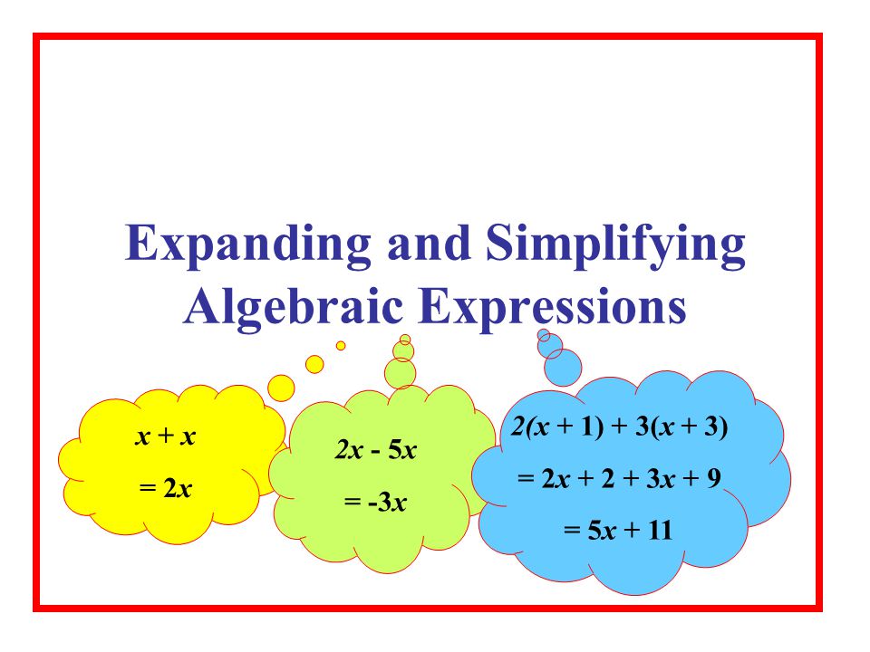 Expanding and Simplifying Algebraic Expressions