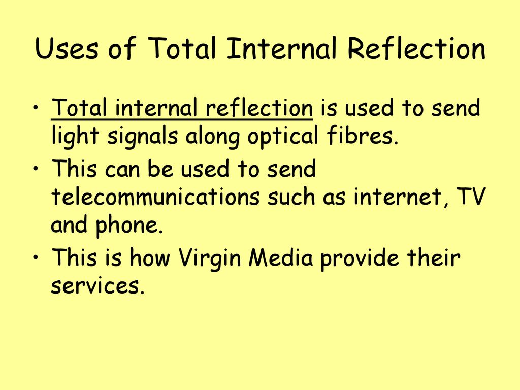 Uses of Total Internal Reflection