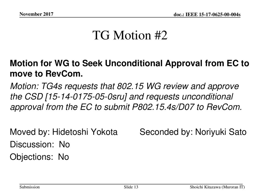 November 2017 TG Motion #2.