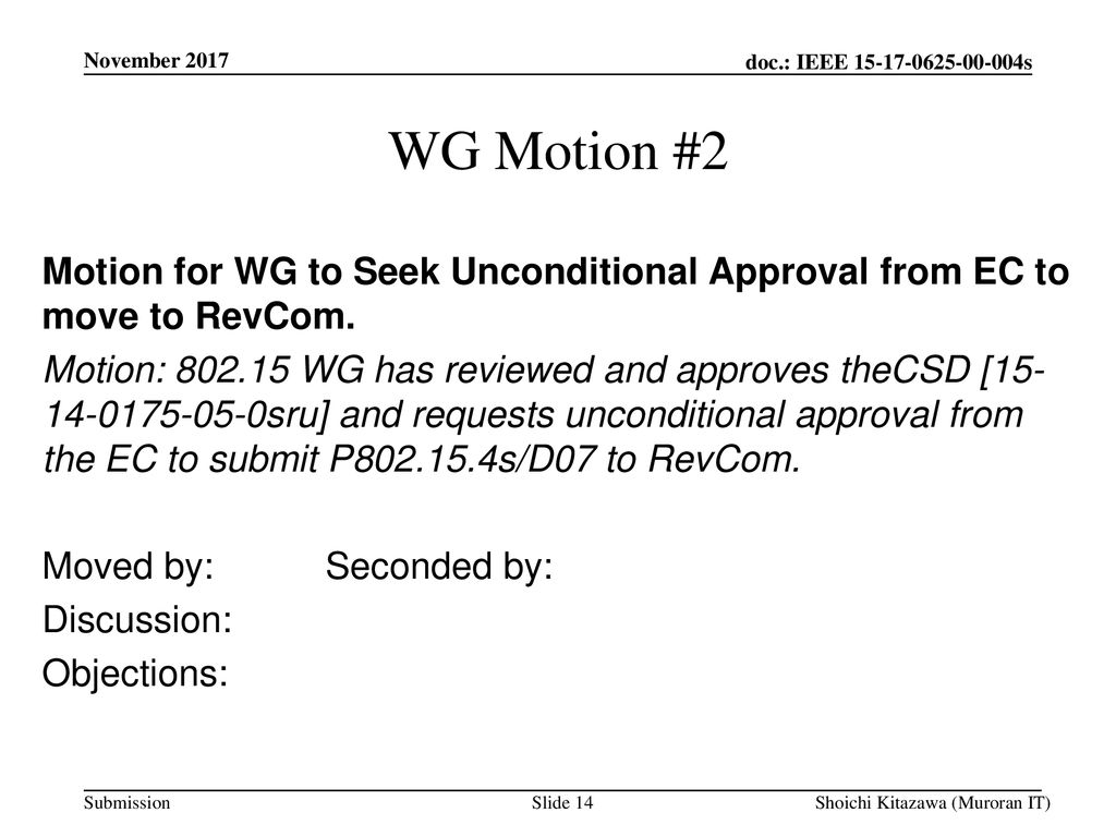 November 2017 WG Motion #2.