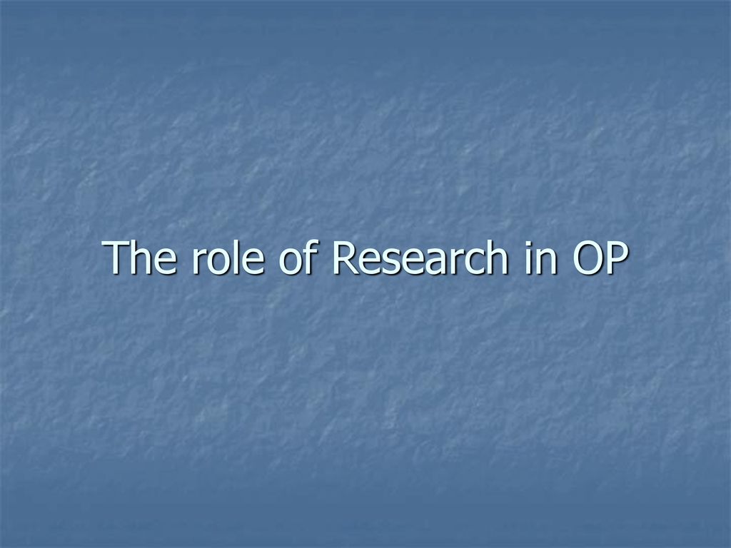 the research of role