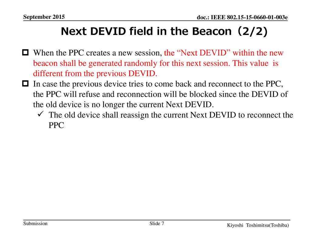 Next DEVID field in the Beacon（2/2)