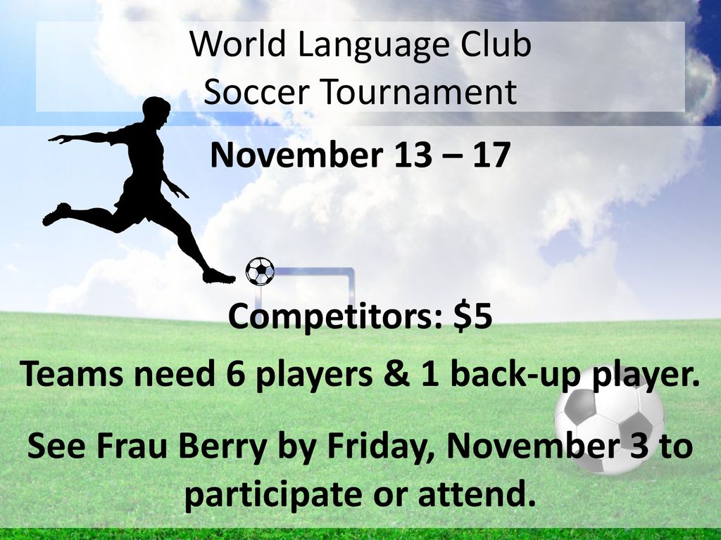 World Language Club Soccer Tournament