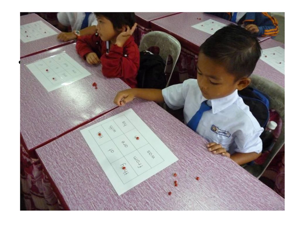 Picture of sight word bingo here