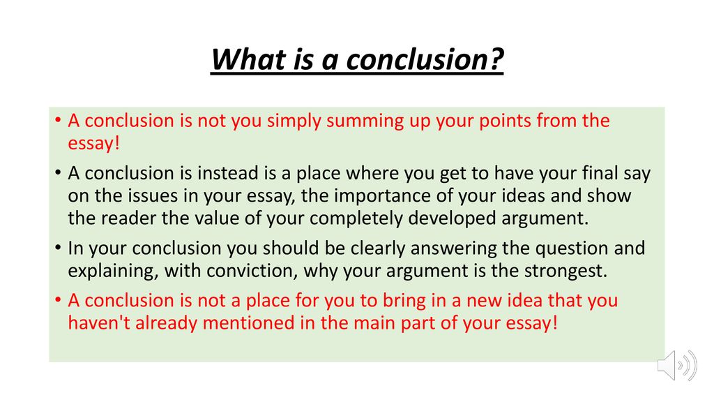 whats a conclusion