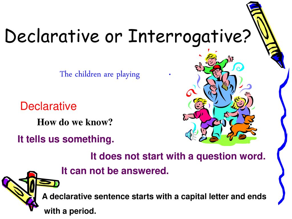 declarative sentence for kids