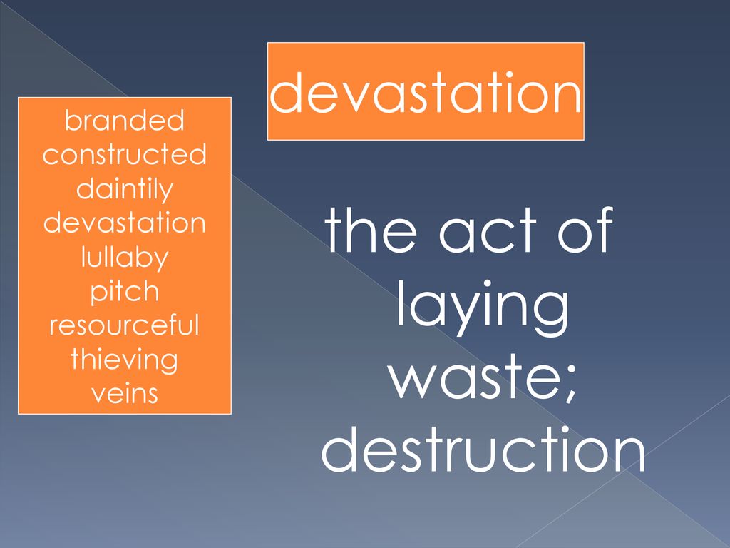 the act of laying waste; destruction