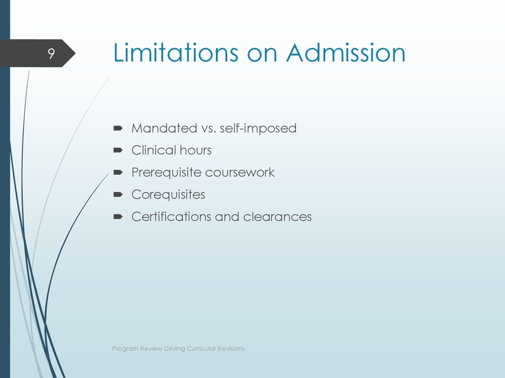 Limitations on Admission