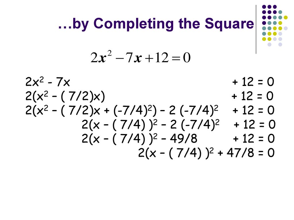 …by Completing the Square