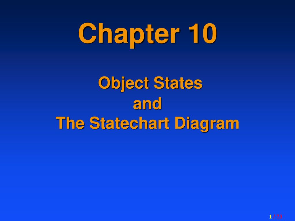 Chapter 10 Object States and The Statechart Diagram