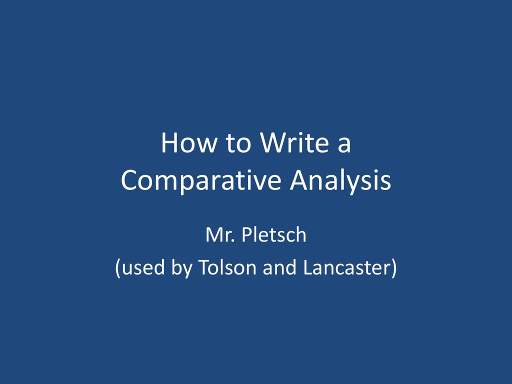 writing a comparative analysis