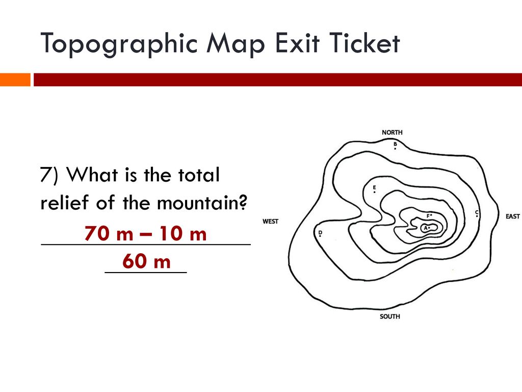 What Is Relief On A Topographic Map topographic Map exit ticket   ppt download