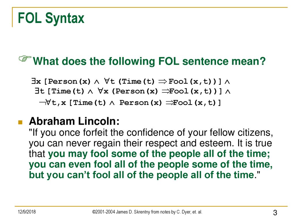 First Order Logic Representation Ppt Download