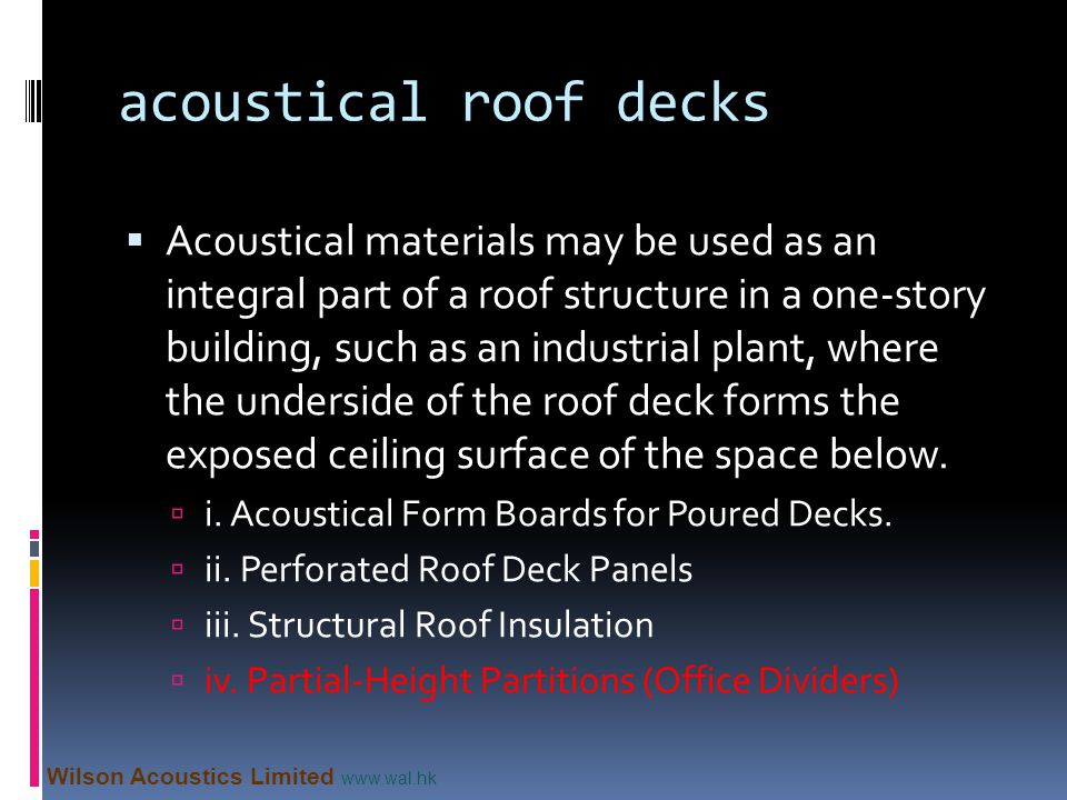 acoustical roof decks