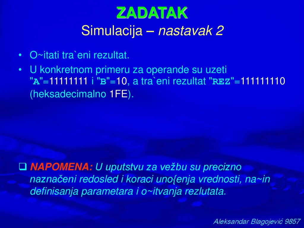 BIT-SERIJSKI ZA NEOZNA^ENE BROJEVE - Ppt Download