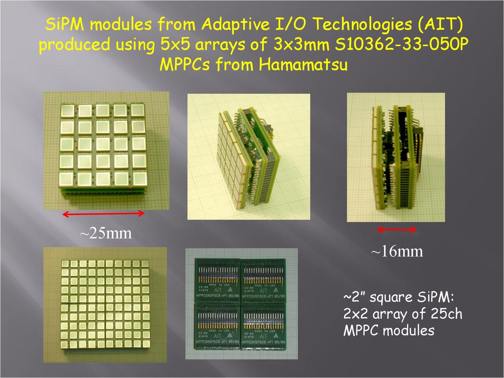 SiPM modules from Adaptive I/O Technologies (AIT) produced using 5x5 arrays of 3x3mm S P